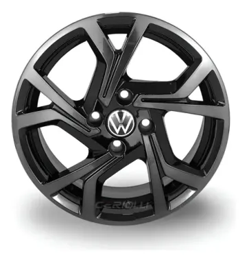 Jogo de rodas R94 aro 17 4x100 com acabamento preto diamantado fumê