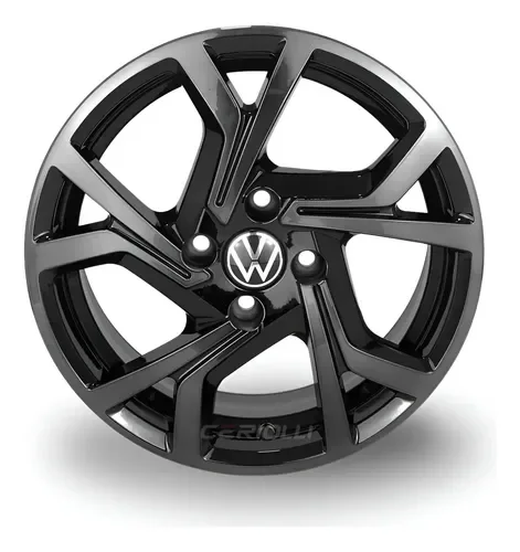Jogo de rodas R94 aro 17 4x100 com acabamento preto diamantado fumê