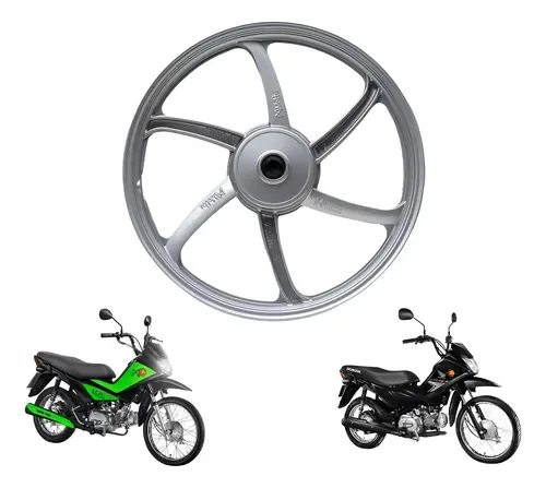 Roda dianteira de liga leve aro 17 prata anunciada para Pop 110i